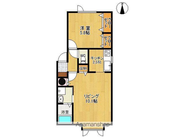 スペーシア(1LDK/2階)の間取り写真