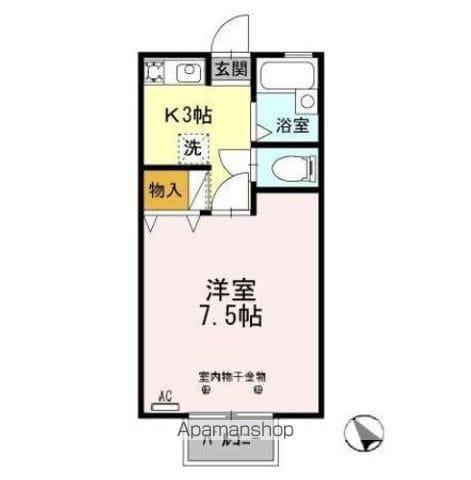 BELLAIR ANNEX(1K/1階)の間取り写真
