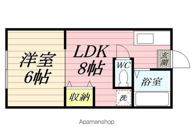 クロスブリッジ鹿島(1LDK/1階)の間取り写真
