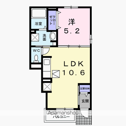 メゾン・フラン(1LDK/1階)の間取り写真