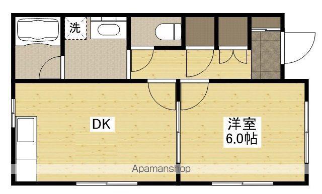 板藤己斐上(1DK)の間取り写真