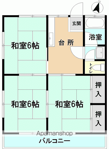 コーポ千寿Ⅱ(3K/2階)の間取り写真