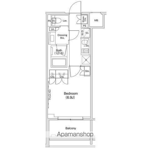 ザ・パークハビオ渋谷クロス(1K/7階)の間取り写真
