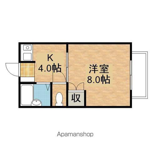 ハイツ矢賀新町Ⅱ(1K/4階)の間取り写真