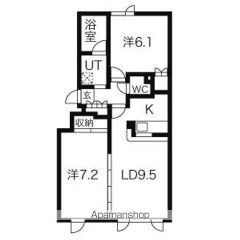 白南ハイツ7(2LDK/2階)の間取り写真