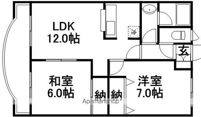 プレジデント32(2LDK/4階)の間取り写真