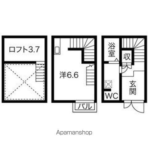 ベルセ黒川(1K/1階)の間取り写真
