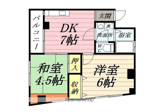 レジデンス大塚(2DK/4階)の間取り写真