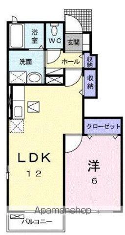 フォンモンターニュⅡC(1LDK/1階)の間取り写真