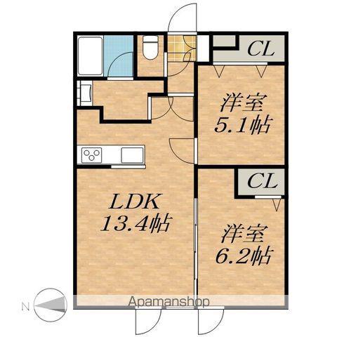 ORNER106A(2LDK/3階)の間取り写真