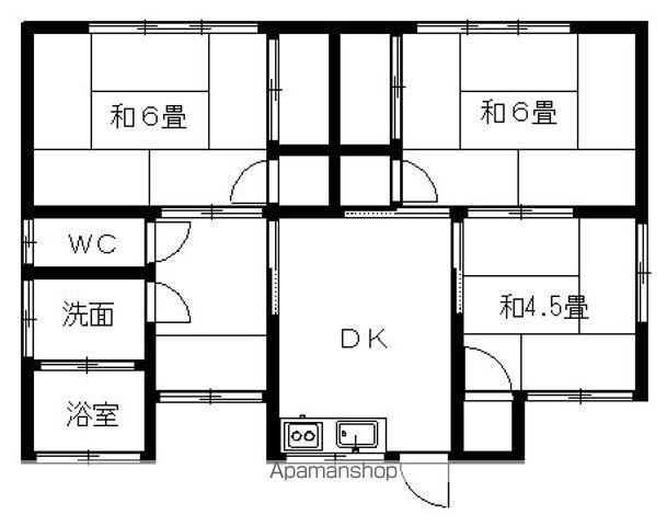 大分県中津市 1階建 築52年(3DK)の間取り写真