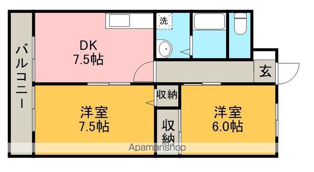 メリクール(2DK/3階)の間取り写真