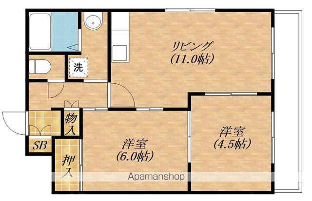 コーポドルフィン(2LDK/2階)の間取り写真