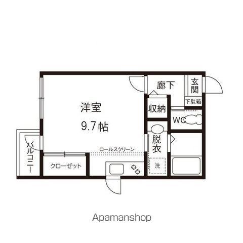 ハウスマミⅡ(ワンルーム/1階)の間取り写真
