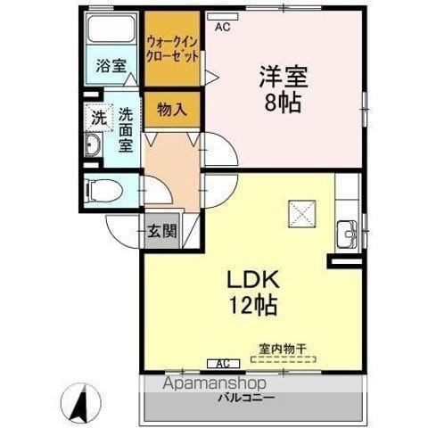 カレーラ(1LDK/1階)の間取り写真