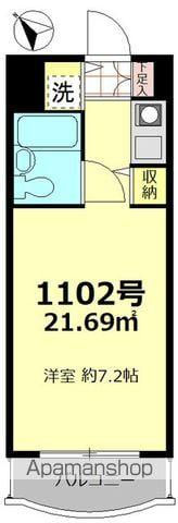 パークノヴァ横浜参番館(ワンルーム/11階)の間取り写真