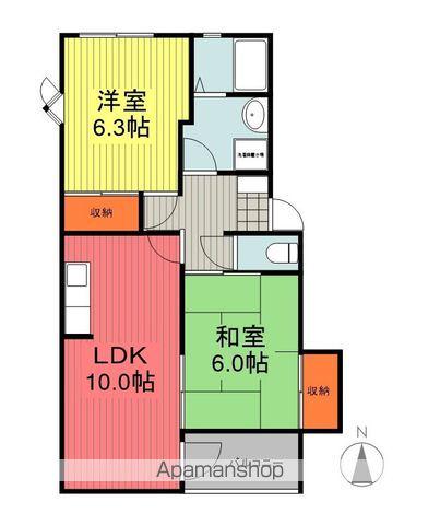 椿山ハイツ(2LDK/2階)の間取り写真