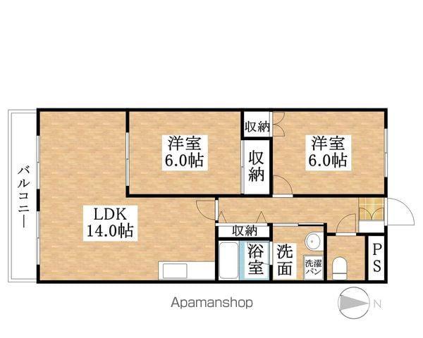 ウィン・ベルⅡ(2LDK/1階)の間取り写真