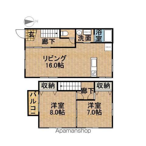 遠州鉄道 曳馬駅 徒歩10分 2階建 築16年(2LDK)の間取り写真