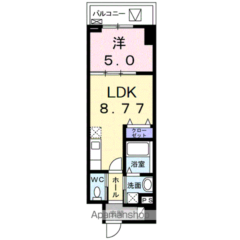 スカイハウスグランデ(1LDK/5階)の間取り写真