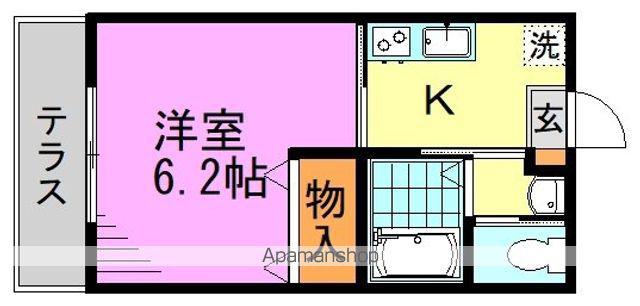メゾン杏(1K/1階)の間取り写真