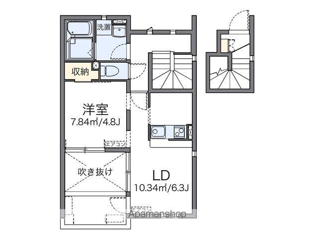 レオネクストかきの木(1LDK/2階)の間取り写真