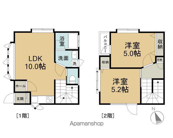 青い森鉄道 三沢駅(青森) 徒歩26分 2階建 築18年(2LDK)の間取り写真