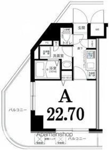 グリフィン横浜・フィオーレ(1K/10階)の間取り写真