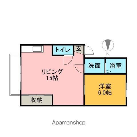 テラス高野(1LDK/2階)の間取り写真