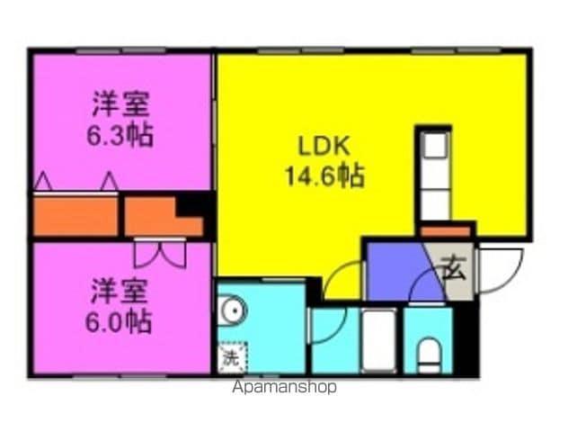 グリーンパーク真駒内(2LDK/4階)の間取り写真