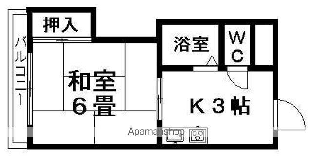 カサグランデ・かまたB(1K/2階)の間取り写真