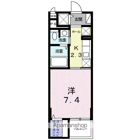 エムズアークⅠ(1K/2階)の間取り写真