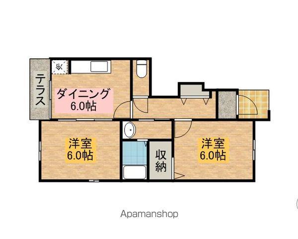 エレガンテプレッソ(2DK/1階)の間取り写真