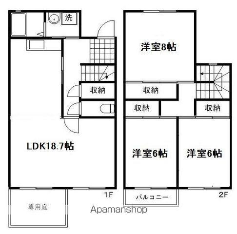 サニースクウェア津島Ｃ(3LDK)の間取り写真