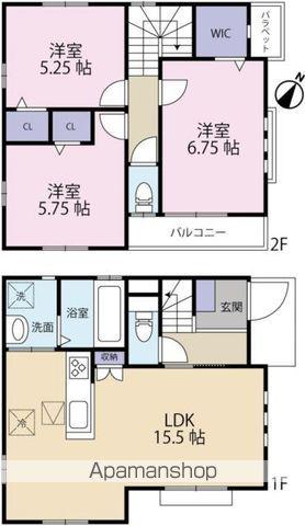 西武鉄道新宿線 新井薬師前駅 徒歩5分 2階建 築9年(3LDK)の間取り写真