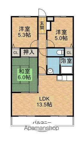 ベルメゾン網川原(3LDK/3階)の間取り写真