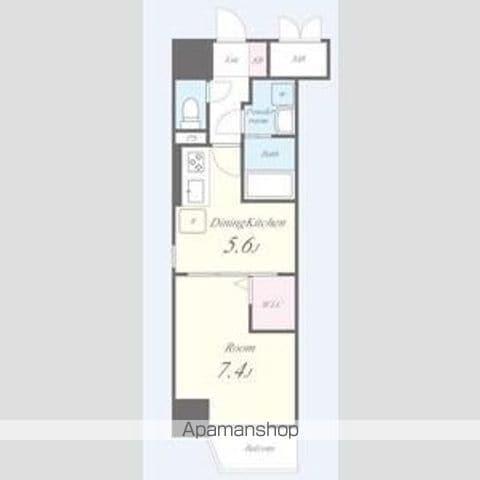 グランパークタワー(1DK/4階)の間取り写真