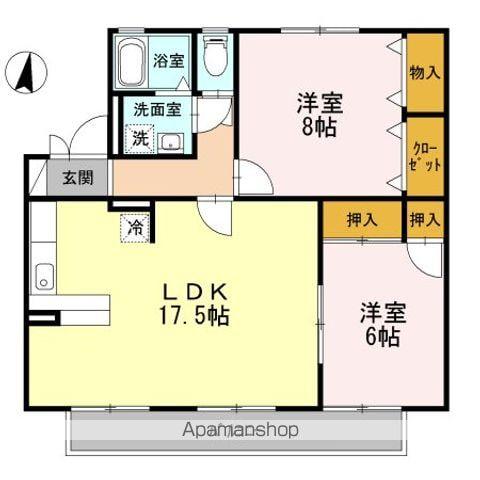 セジュール中道(2LDK/1階)の間取り写真