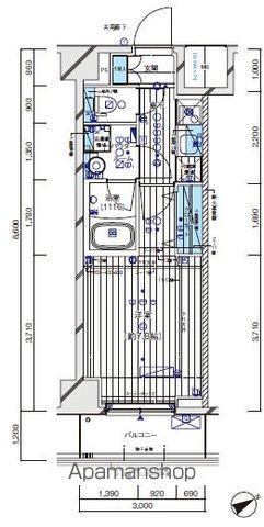 メインステージ水天宮前(1K/4階)の間取り写真