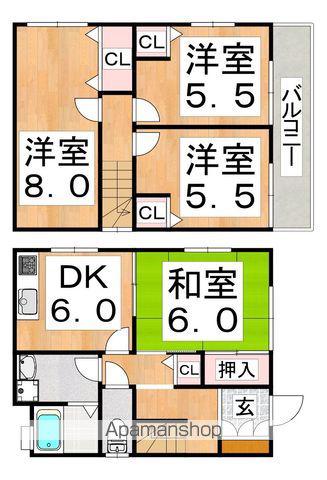 大阪メトロ四つ橋線 玉出駅 徒歩5分 2階建 築22年(4DK)の間取り写真