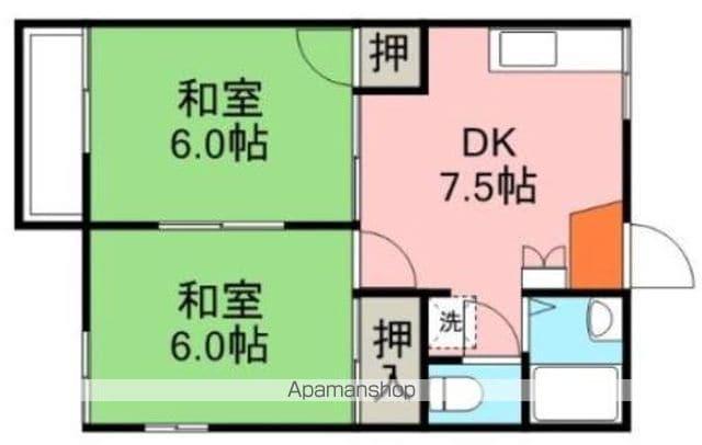 プレイス325(2DK/2階)の間取り写真