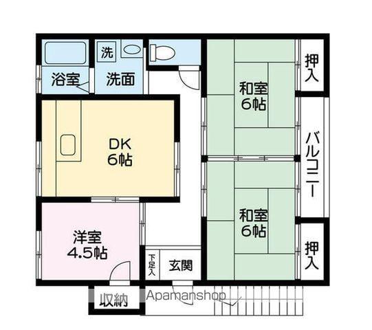 武末アパート(3DK/2階)の間取り写真