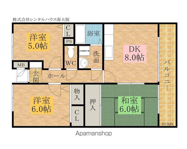 オリーブ南上町(3LDK/5階)の間取り写真