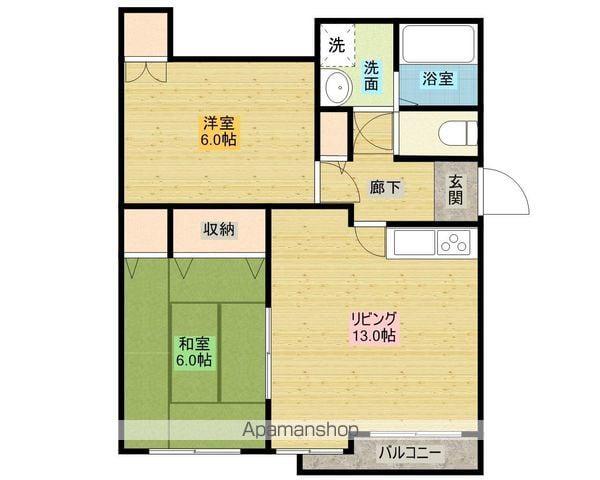 マンハイム敦賀(2LDK/4階)の間取り写真