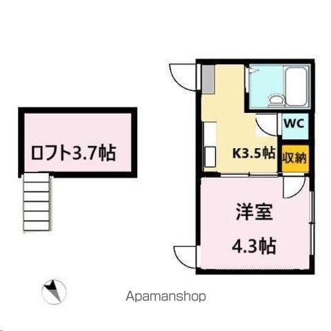 ビューコート小田原(1K/1階)の間取り写真