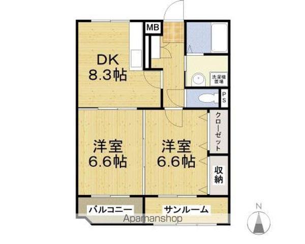 ルーラルライフ(2DK/3階)の間取り写真