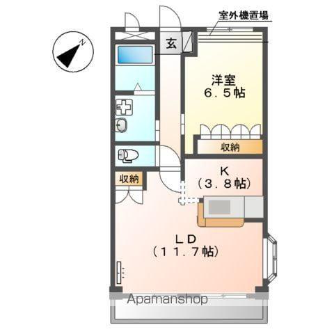 CHELSEA(1LDK/2階)の間取り写真