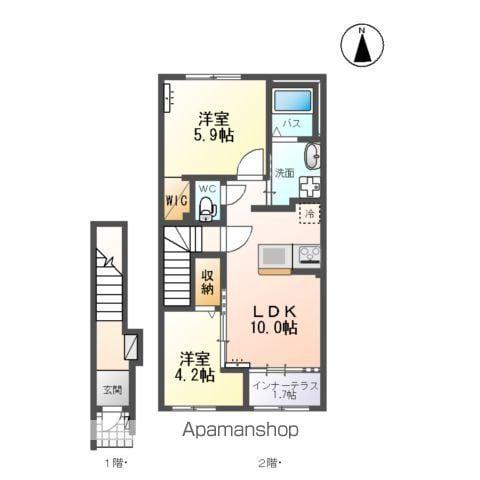 イリアス(2LDK/2階)の間取り写真