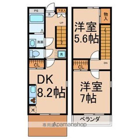 ヴェルコメンⅡ(2DK/1階)の間取り写真