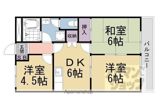 エルシャトー(3DK/1階)の間取り写真